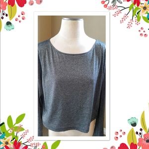 BCBG grey 3/4 sleeve blouse - one black thread